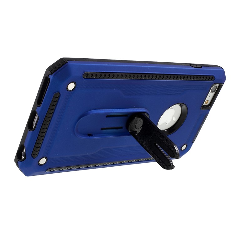 Air Outlet Shockproof Kickstand PC + TPU Hybrid Phone Casing for iPhone 6 Plus/6s Plus 5.5-inch - Blue-4