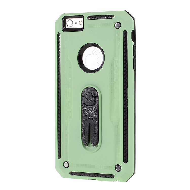Air Outlet Shockproof Kickstand PC + TPU Hybrid Phone Casing for iPhone 6 Plus/6s Plus 5.5-inch - Green-2