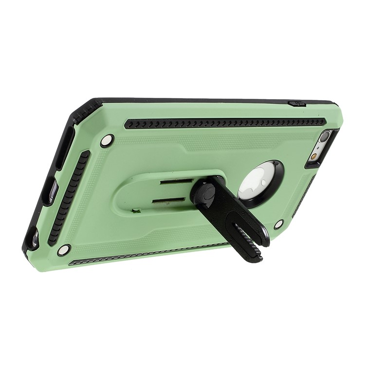 Air Outlet Shockproof Kickstand PC + TPU Hybrid Phone Casing for iPhone 6 Plus/6s Plus 5.5-inch - Green-4