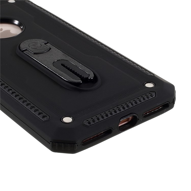 Air Outlet Shockproof Kickstand PC + TPU Hybrid Case Covering for iPhone 7/8 Plus 5.5 inch - Black-4