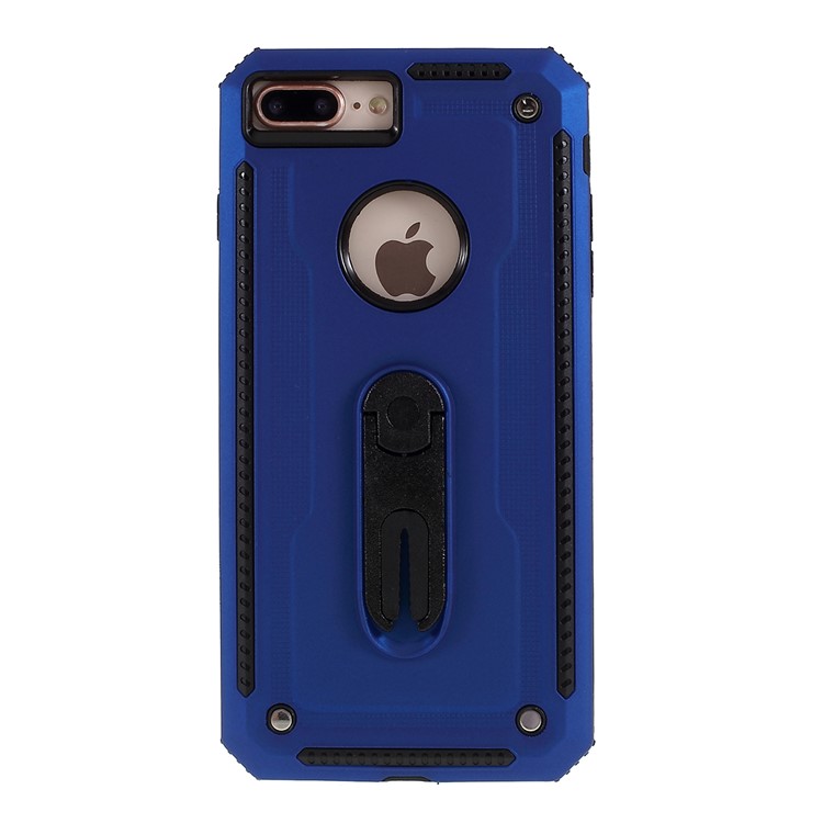 Air Outlet Shockproof Kickstand PC + TPU Hybrid Case Covering for iPhone 7/8 Plus 5.5 inch - Blue-1