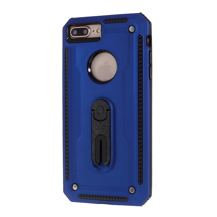 Air Outlet Shockproof Kickstand PC + TPU Hybrid Case Covering for iPhone 7/8 Plus 5.5 inch - Blue-2