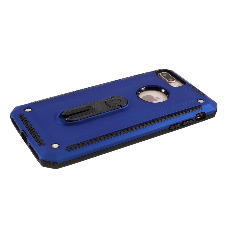 Air Outlet Shockproof Kickstand PC + TPU Hybrid Case Covering for iPhone 7/8 Plus 5.5 inch - Blue-3