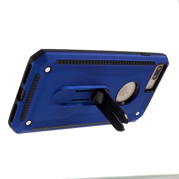 Air Outlet Shockproof Kickstand PC + TPU Hybrid Case Covering for iPhone 7/8 Plus 5.5 inch - Blue-4