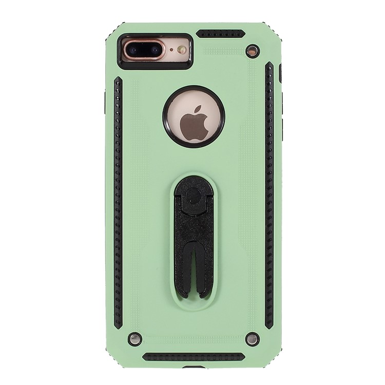 Air Outlet Shockproof Kickstand PC + TPU Hybrid Case Covering for iPhone 7/8 Plus 5.5 inch - Green-1