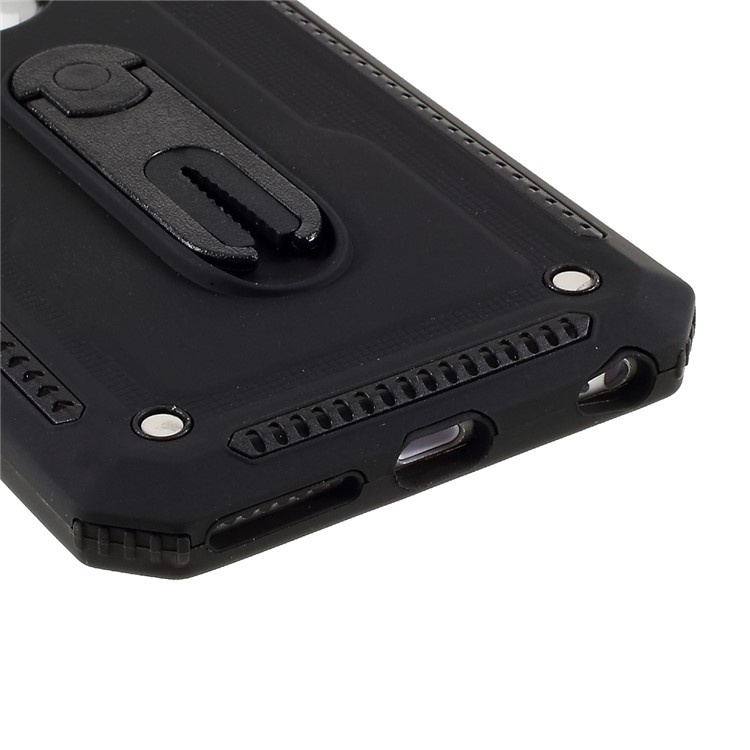 Air Outlet Shockproof Kickstand PC + TPU Cell Phone Cover for iPhone 6/6s 4.7-inch - Black-5