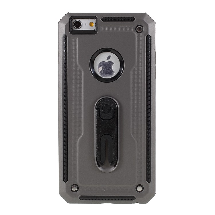 Air Outlet Shockproof Kickstand PC + TPU Cell Phone Cover for iPhone 6/6s 4.7-inch - Grey-1