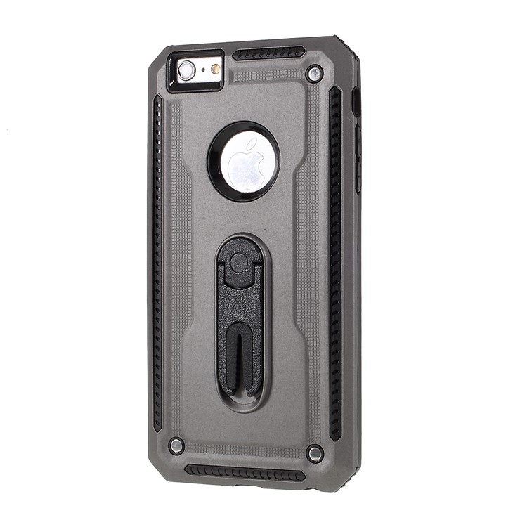 Air Outlet Shockproof Kickstand PC + TPU Cell Phone Cover for iPhone 6/6s 4.7-inch - Grey-2