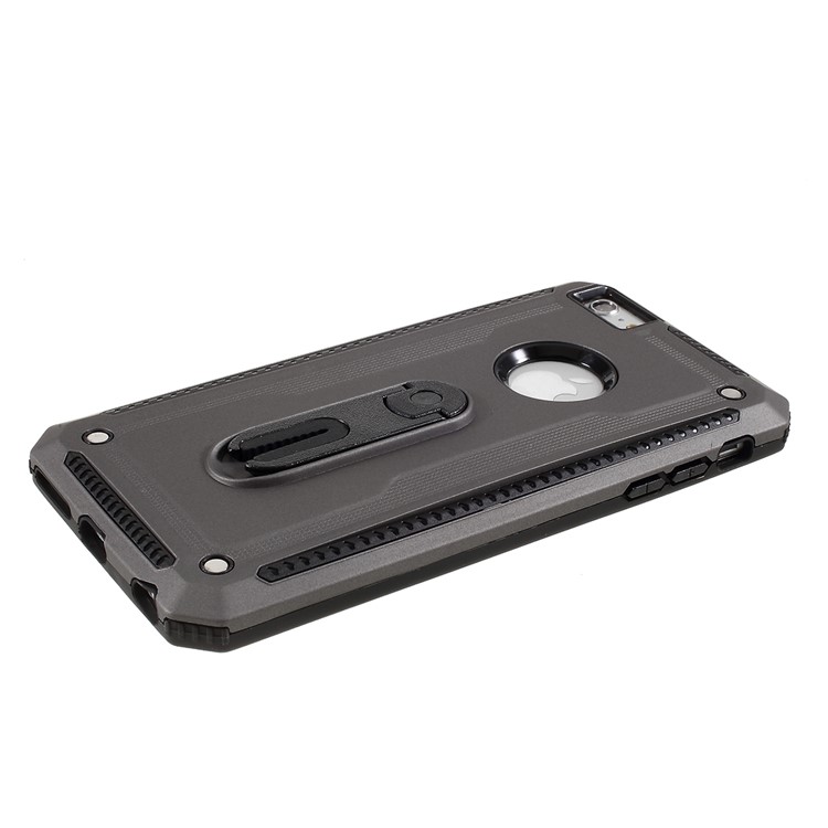 Air Outlet Shockproof Kickstand PC + TPU Cell Phone Cover for iPhone 6/6s 4.7-inch - Grey-3