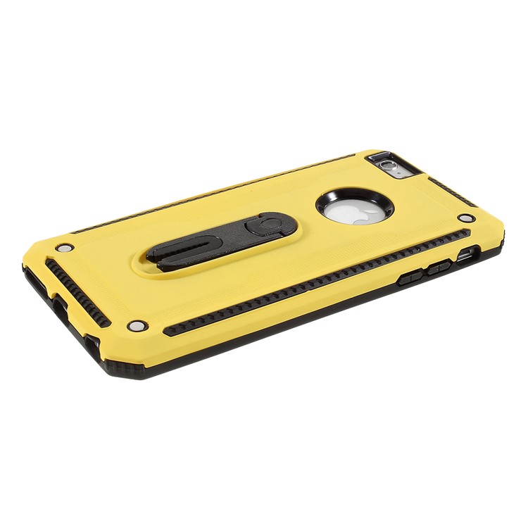 Sortie D'air Antichoc Béquille PC + Couverture De Téléphone Cellulaire TPU Pour IPhone 6 / 6S 4,7 Pouces - Jaune-3