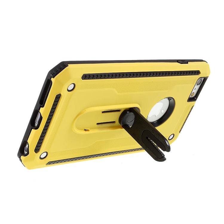 Sortie D'air Antichoc Béquille PC + Couverture De Téléphone Cellulaire TPU Pour IPhone 6 / 6S 4,7 Pouces - Jaune-4