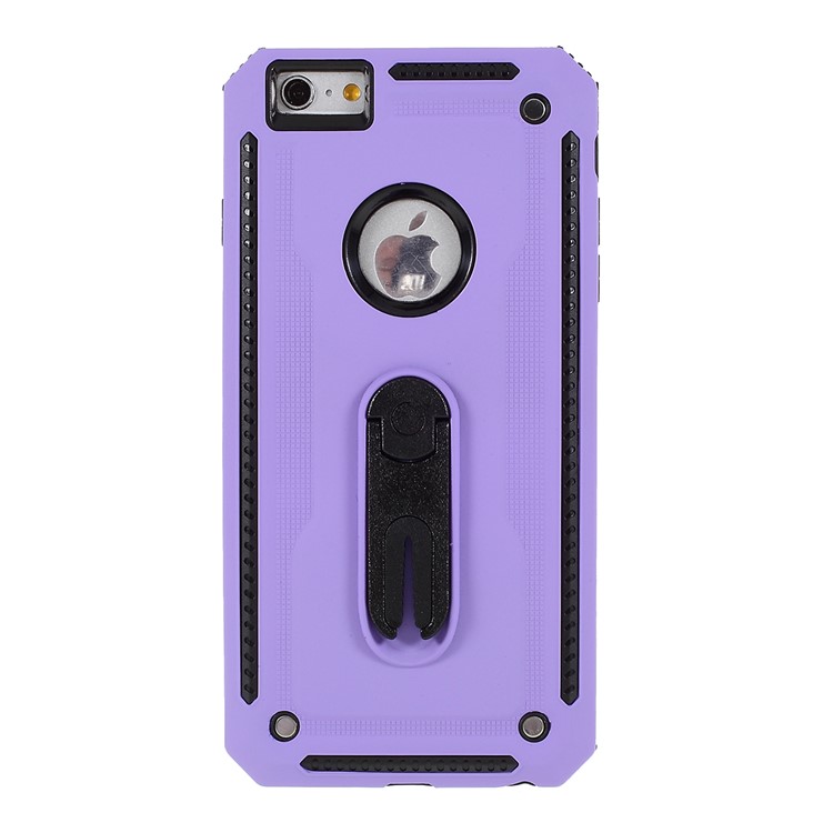 Air Outlet Shockproof Kickstand PC + TPU Cell Phone Cover for iPhone 6/6s 4.7-inch - Purple-1