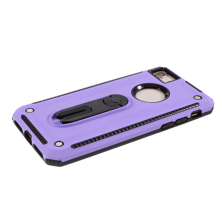 Air Outlet Shockproof Kickstand PC + TPU Protective Phone Case for iPhone 8/7/iPhone SE 2 (2020) - Purple-3