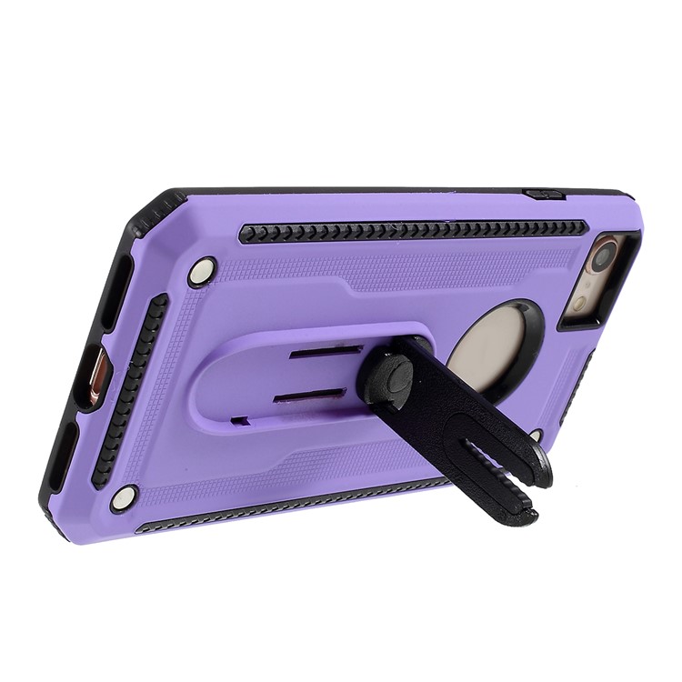 Air Outlet Shockproof Kickstand PC + TPU Protective Phone Case for iPhone 8/7/iPhone SE 2 (2020) - Purple-4