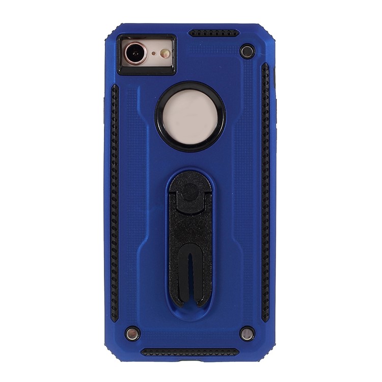 Air Outlet Shockproof Kickstand PC + TPU Protective Phone Case for iPhone 8/7/iPhone SE 2 (2020) - Blue-1
