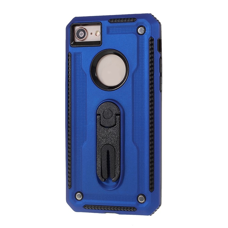 Air Outlet Shockproof Kickstand PC + TPU Protective Phone Case for iPhone 8/7/iPhone SE 2 (2020) - Blue-2