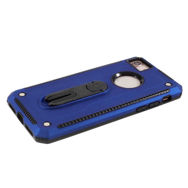 Air Outlet Shockproof Kickstand PC + TPU Protective Phone Case for iPhone 8/7/iPhone SE 2 (2020) - Blue-3