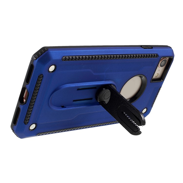 Air Outlet Shockproof Kickstand PC + TPU Protective Phone Case for iPhone 8/7/iPhone SE 2 (2020) - Blue-4