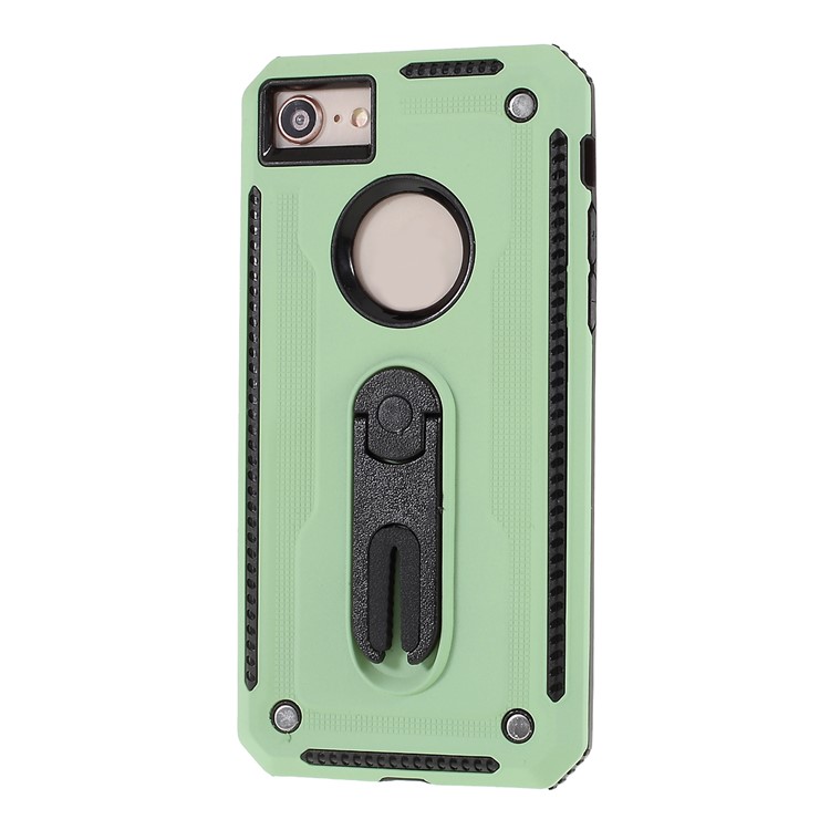 Air Outlet Shockproof Kickstand PC + TPU Protective Phone Case for iPhone 8/7/iPhone SE 2 (2020) - Green-2