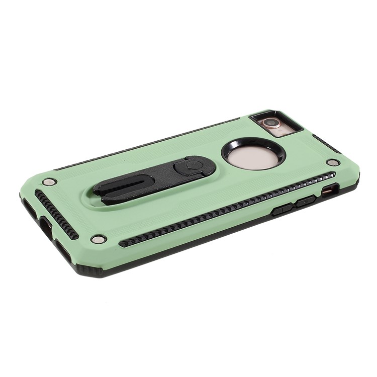Air Outlet Shockproof Kickstand PC + TPU Protective Phone Case for iPhone 8/7/iPhone SE 2 (2020) - Green-3
