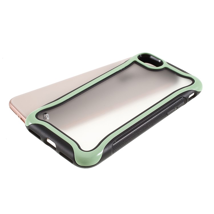Matte Texture 3-in-1 PC + TPU Hybrid Phone Case for iPhone 8/7/SE 2 (2020) - Light Green-4