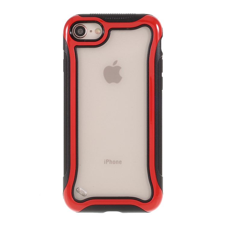 Matte Texture 3-in-1 PC + TPU Hybrid Phone Case for iPhone 8/7/SE 2 (2020) - Red-1