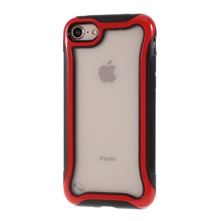 Matte Texture 3-in-1 PC + TPU Hybrid Phone Case for iPhone 8/7/SE 2 (2020) - Red-2