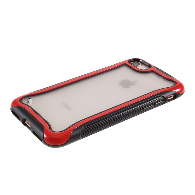 Matte Texture 3-in-1 PC + TPU Hybrid Phone Case for iPhone 8/7/SE 2 (2020) - Red-3