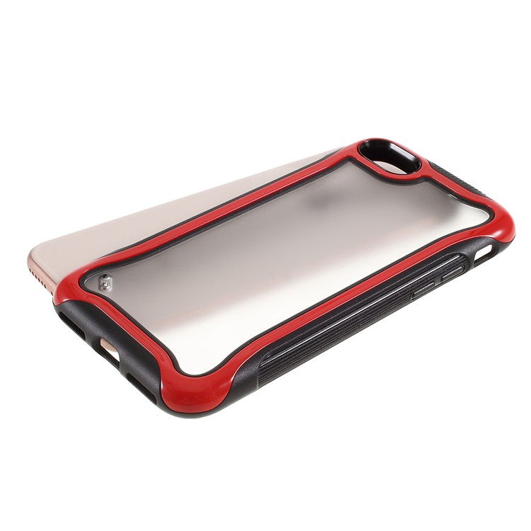 Matte Texture 3-in-1 PC + TPU Hybrid Phone Case for iPhone 8/7/SE 2 (2020) - Red-4