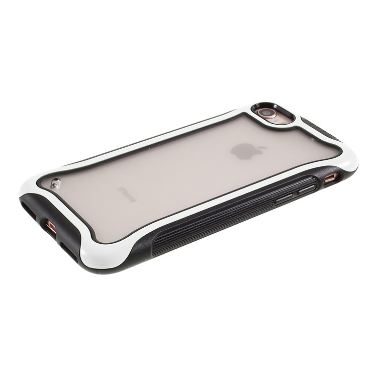 Matte Texture 3-in-1 PC + TPU Hybrid Phone Case for iPhone 8/7/SE 2 (2020) - White-2