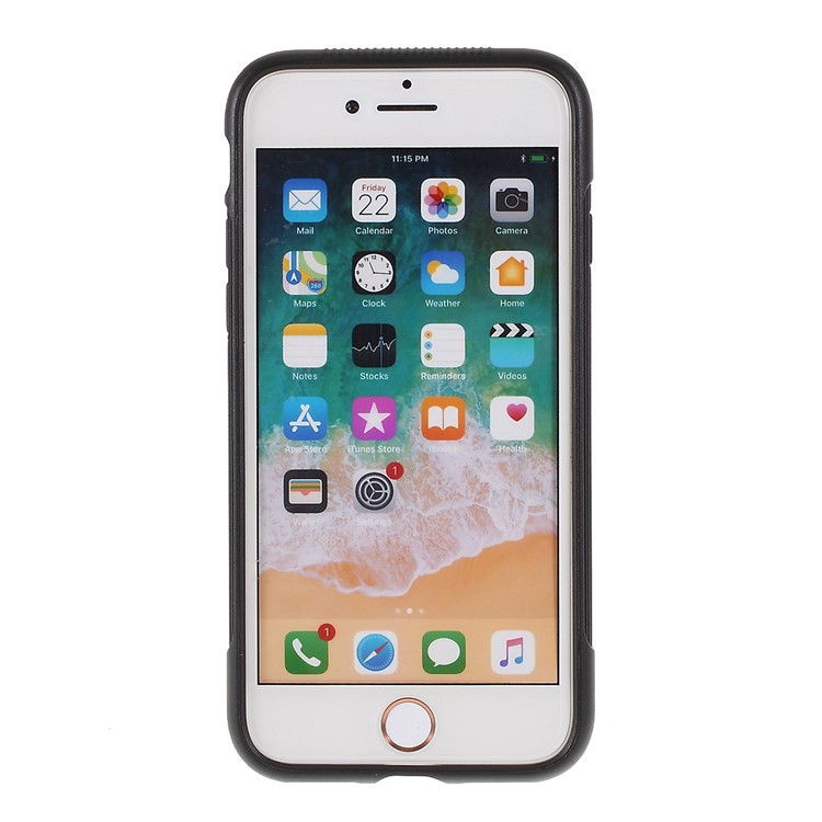Matte Texture 3-in-1 PC + TPU Hybrid Phone Case for iPhone 8/7/SE 2 (2020) - White-3