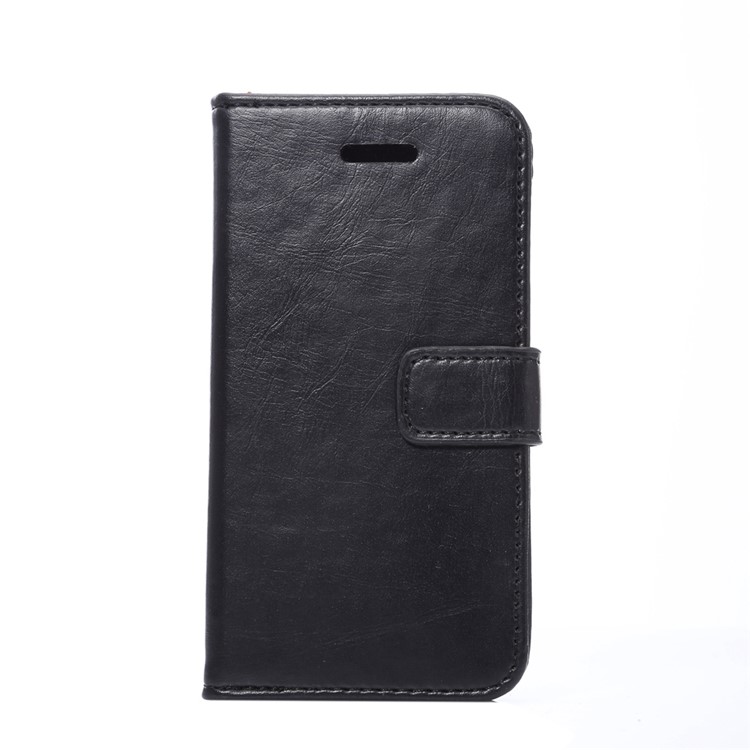Für Iphone SE 5s 5 Crazy Horse Brieftasche Stehen Ledertasche - Schwarz-2