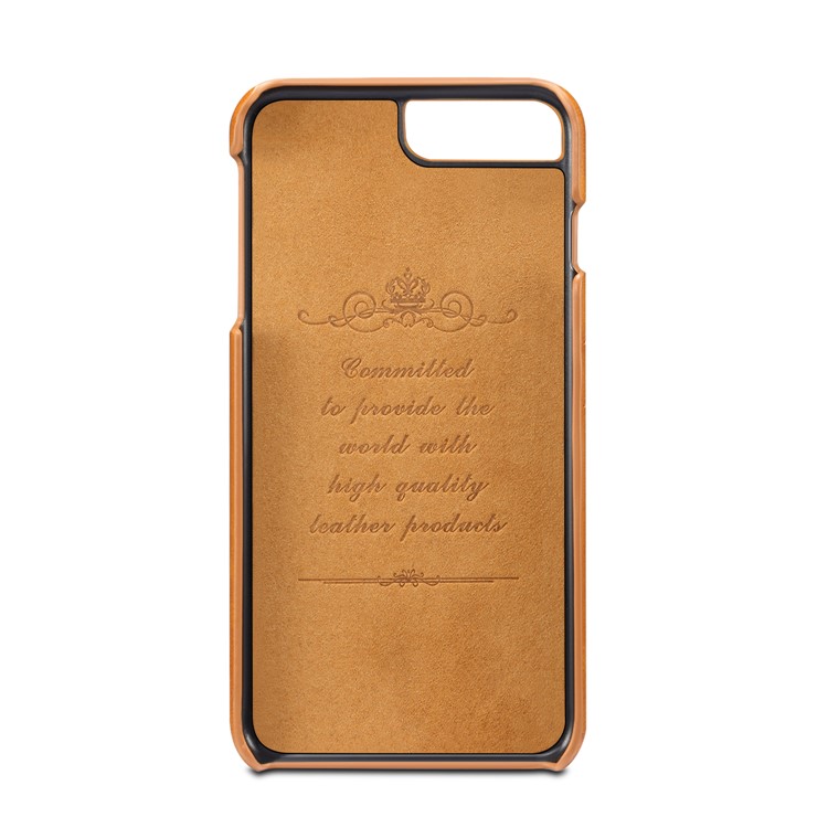 PEELCAS PCK012 Series Dual Card Holders Leather Coated PC Hard Shell for iPhone 8/7 Plus 5.5 inch - Brown-4