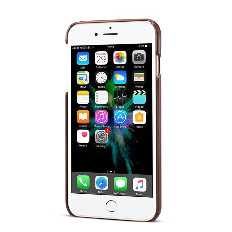 PEELCAS PCK012 Series Dual Card Holders Leather Coated PC Hard Shell for iPhone 8/7 Plus 5.5 inch - Coffee-2