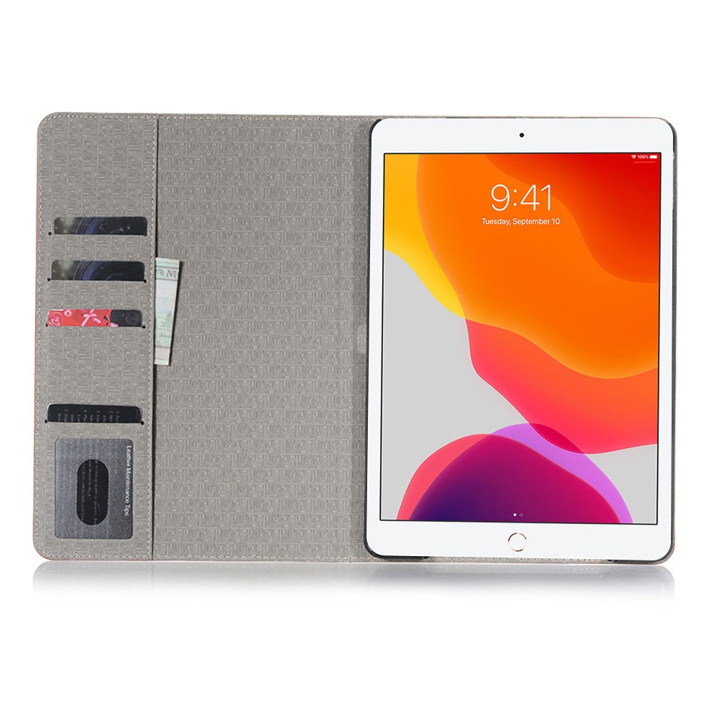 Tablet Pelle Di Coccodrillo Pelle Basamento Del Raccoglitore Di Caso Di Copertura Per Ipad 10.2 (2019) - Nero-2