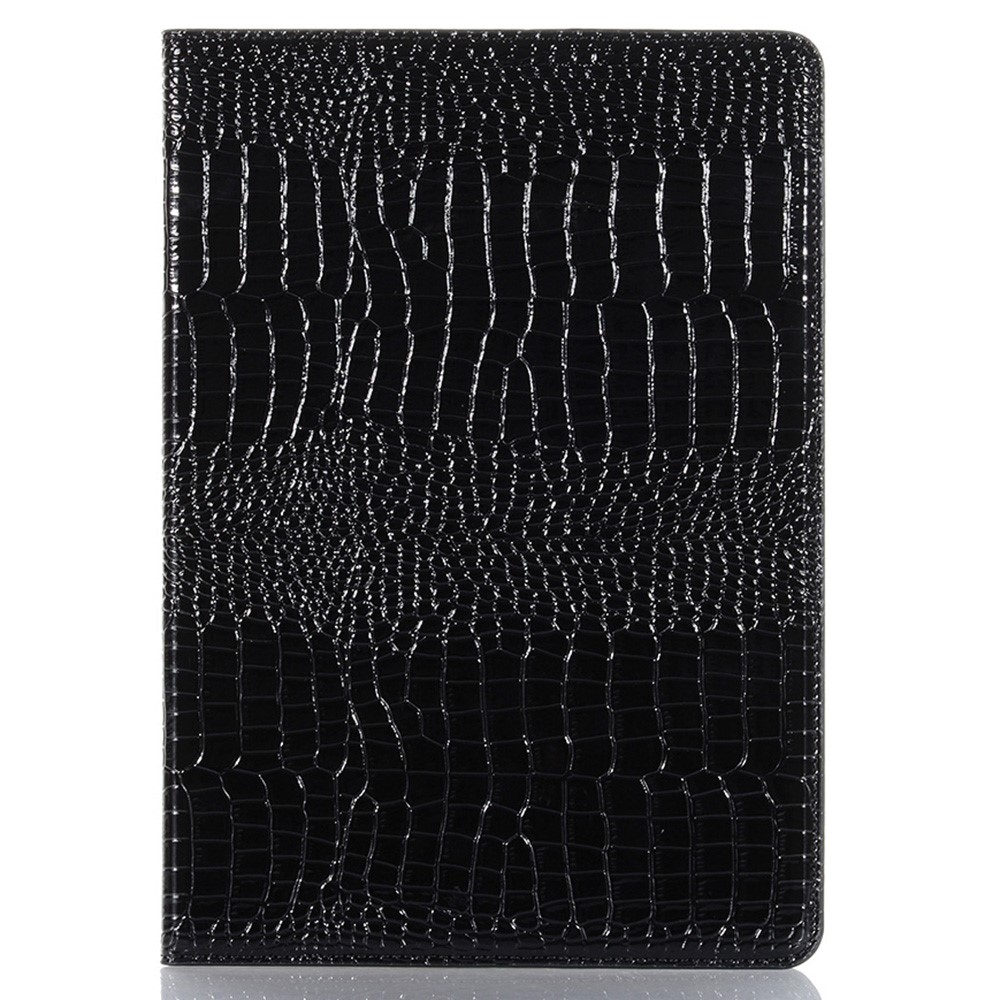 Tablet Pelle Di Coccodrillo Pelle Basamento Del Raccoglitore Di Caso Di Copertura Per Ipad 10.2 (2019) - Nero-6