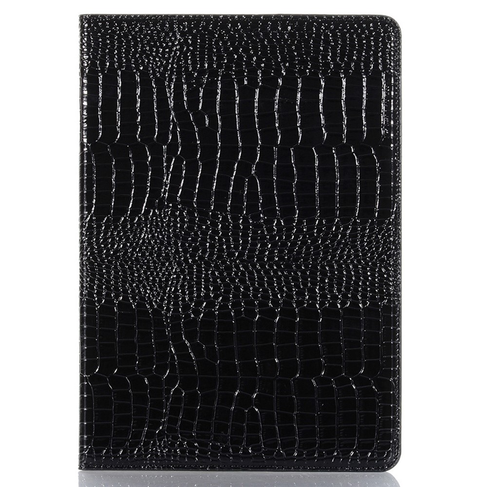 Crocodile Skin Wallet Stand Leather Tablet Covering Case for iPad 10.2 (2019) - Black-6