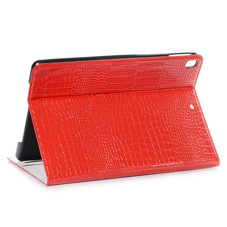 Crocodile Skin Wallet Stand Leather Tablet Covering Case for iPad 10.2 (2020) (2019) - Red-3