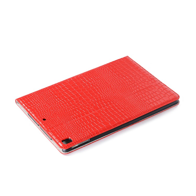 Crocodile Skin Wallet Stand Leather Tablet Covering Case for iPad 10.2 (2020) (2019) - Red-5