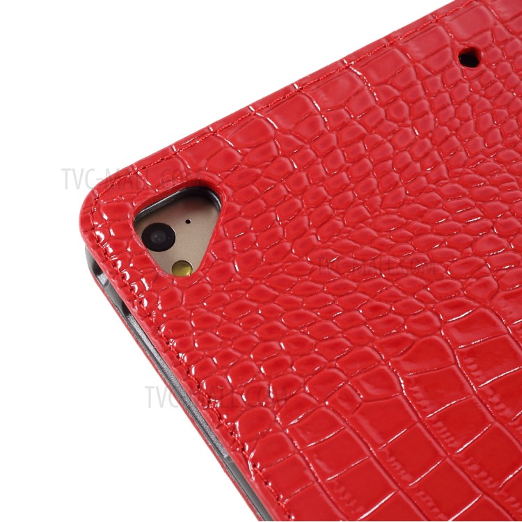 Crocodile Skin Portefeuille Support Tablet en Cuir Pour Ipad 10.2 (2021) / (2020) / (2019) - Rouge-9