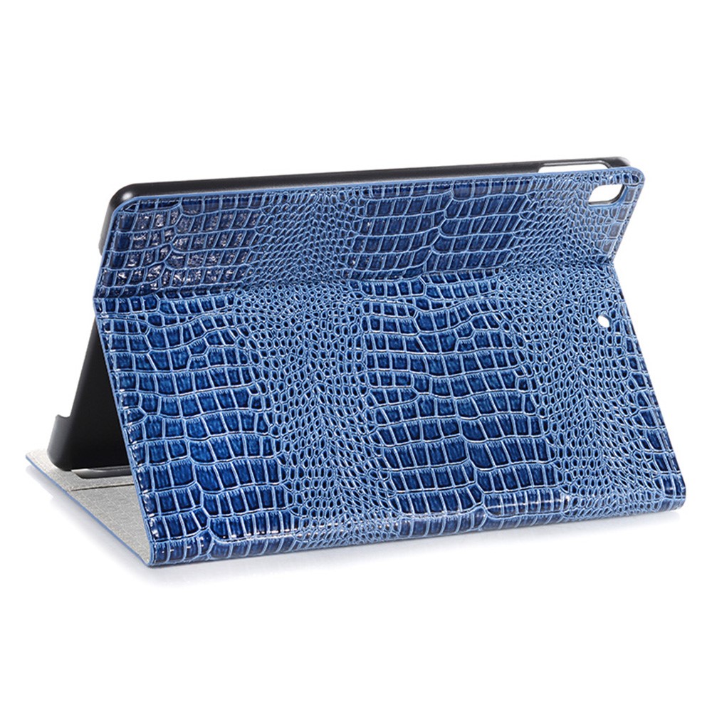 Crocodile Skin Wallet Stand Leather Tablet Covering Case for iPad 10.2 (2019) - Blue-3