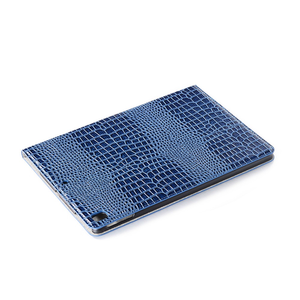 Crocodile Skin Wallet Stand Leather Tablet Covering Case for iPad 10.2 (2019) - Blue-5