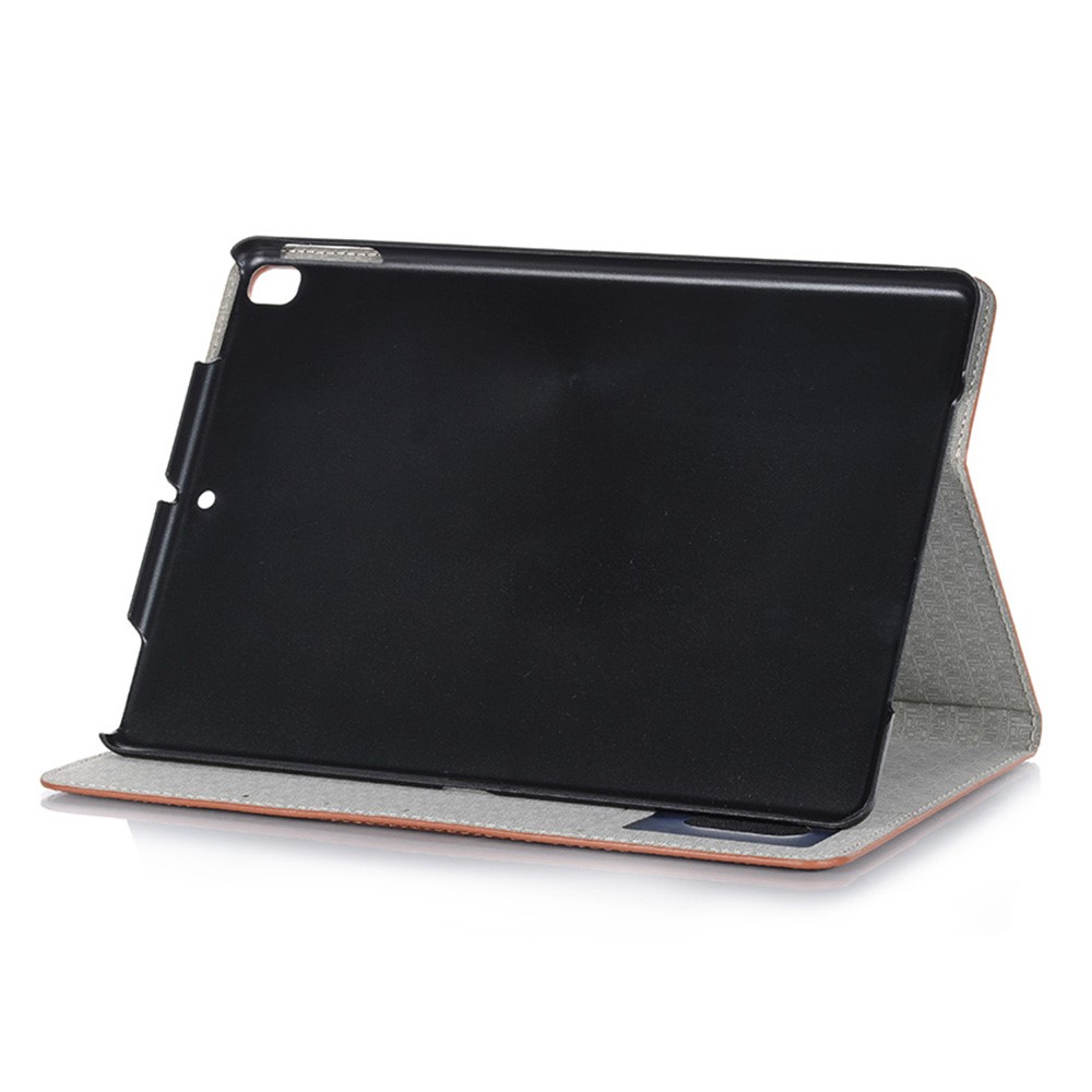 Crocodile Skin Willet Stand Cubla de Cubierta de Cuero Para Ipad 10.2 (2021)/(2020)/(2019) - Café