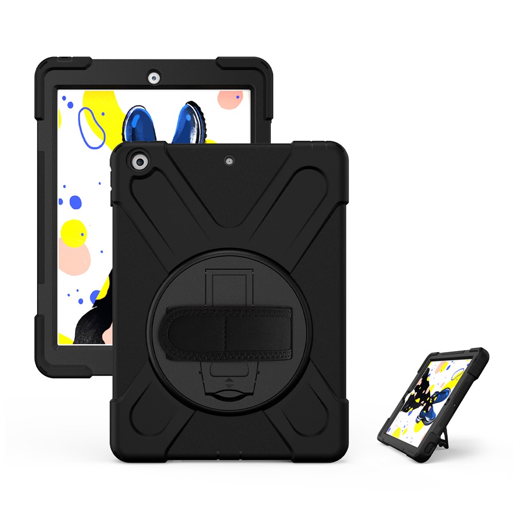 360 Degree Swivel Kickstand PC + Silicone Hybrid Case for iPad 10.2 (2021) / (2020) / (2019) - Black