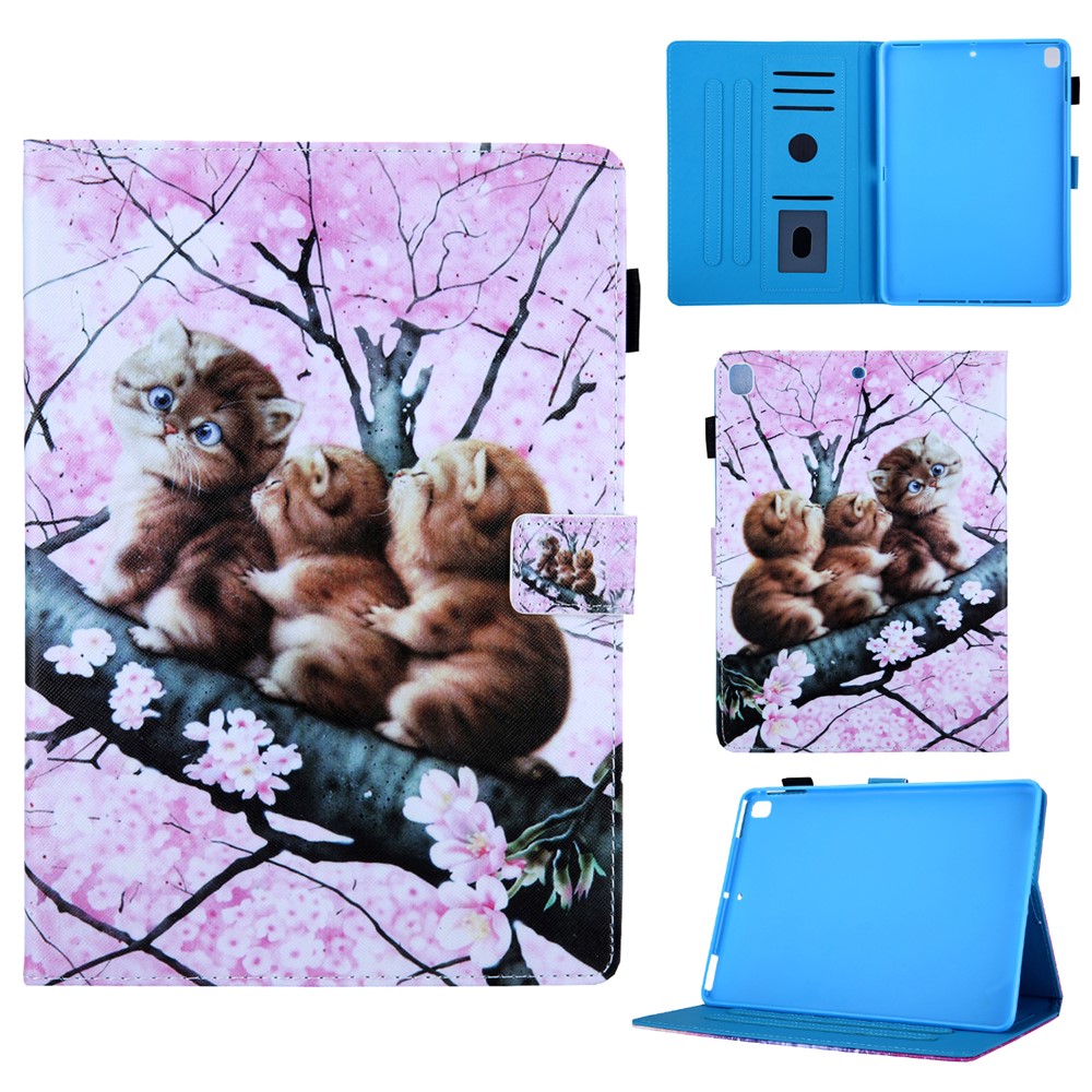 Pattern Printing Card Slots Stand Leather Tablet Case for iPad 10.2 (2021)/(2020)/(2019) - Three Cats