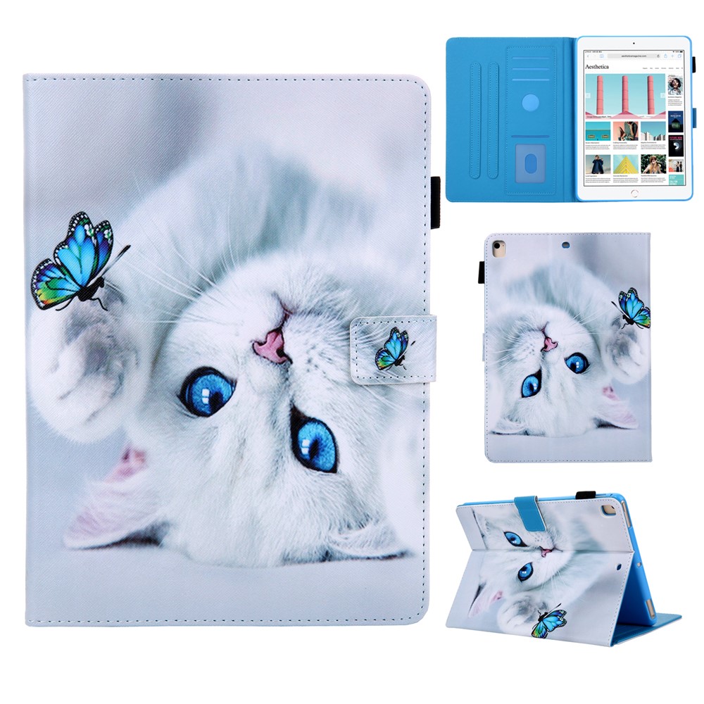 Pattern Printing Card Slots Stand Leather Tablet Case for iPad 10.2 (2021)/(2020)/(2019) - Cat Face