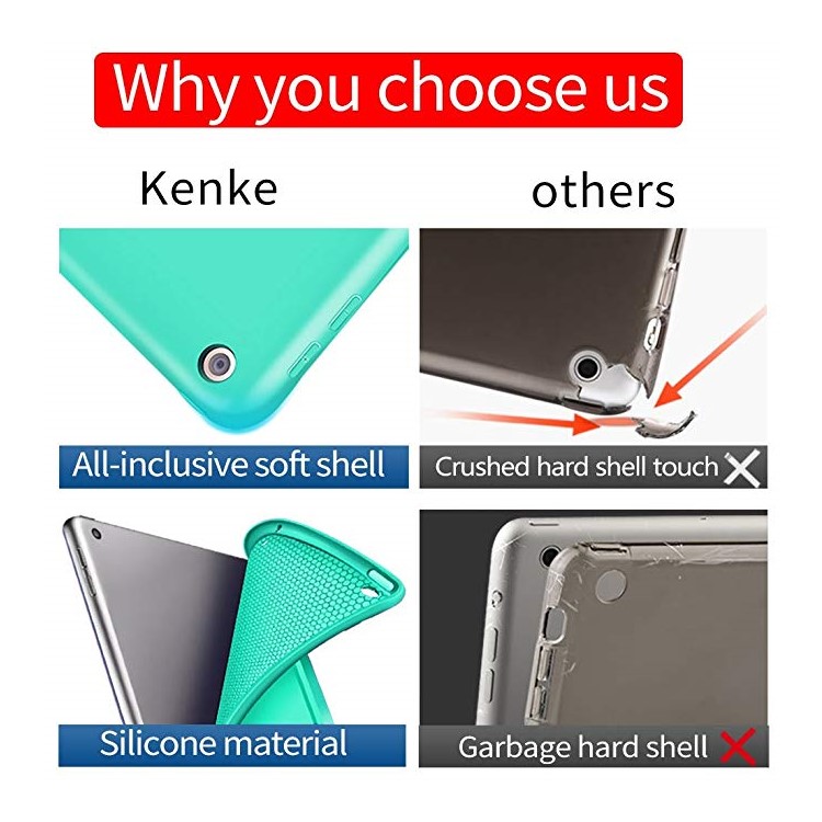 Soft TPU Back Case Leather Flip Tablet Cover for iPad 9.7-inch (2018)/(2017) - Green-4