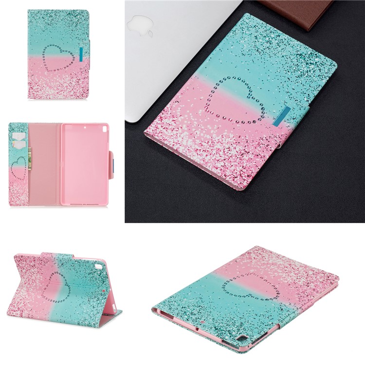 Pattern Printing Wide Clasp Stand Wallet Leather Tablet Case for Ipad Air (2013)/Air 2 / Ipad Pro 9.7 (2016) / Ipad 9.7 (2017)/(2018) - Heart-1