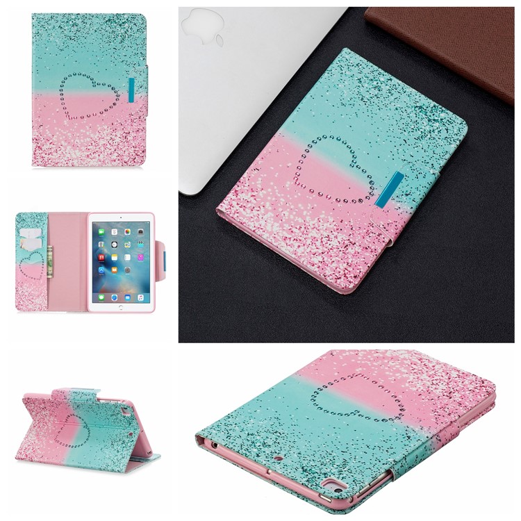 Pattern Printing Wide Clasp Stand Wallet Flip Leather Tablet Cover Shell for iPad Mini 1/2/3/4/(2019) 7.9 inch - Heart-1