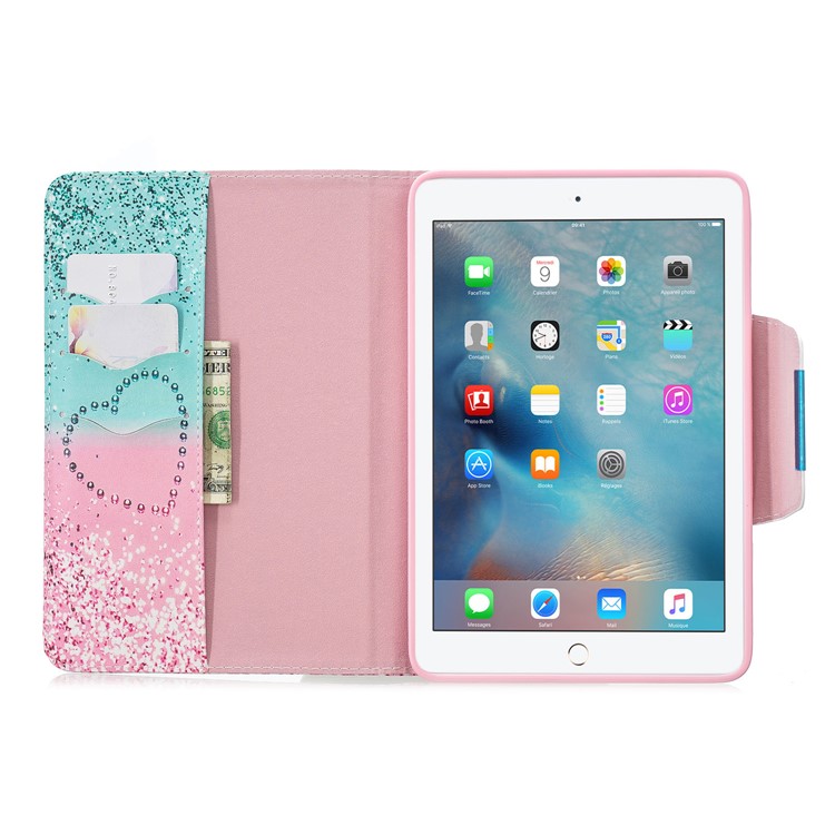 Pattern Printing Wide Clasp Stand Wallet Flip Leather Tablet Cover Shell for iPad Mini 1/2/3/4/(2019) 7.9 inch - Heart-4